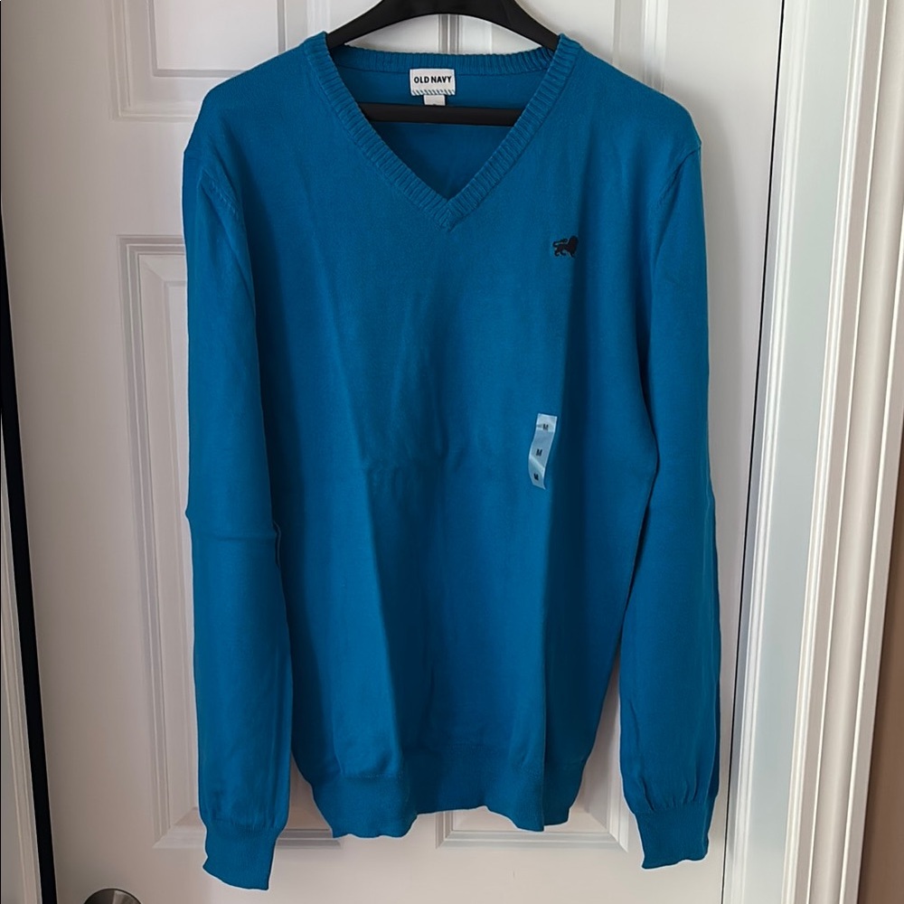 Old Navy V-Neck Blue Sweater Classic Knit